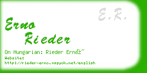 erno rieder business card